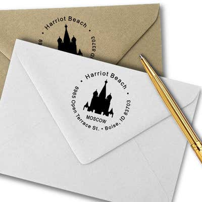 Moscow Round Custom Address Stamp - alternate view
