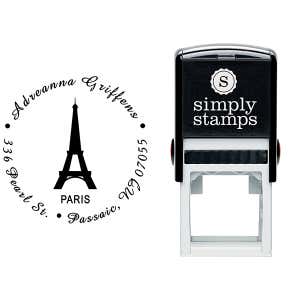 Paris Travel Return Address Stamp Body and Imprint