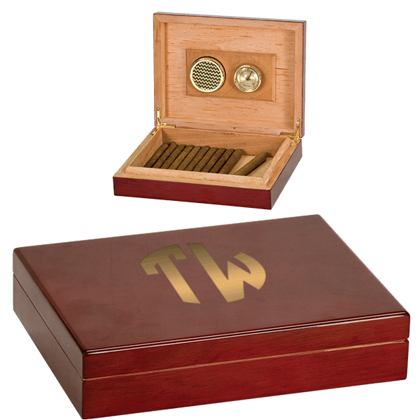 Two Initials Engraved Rosewood Humidor