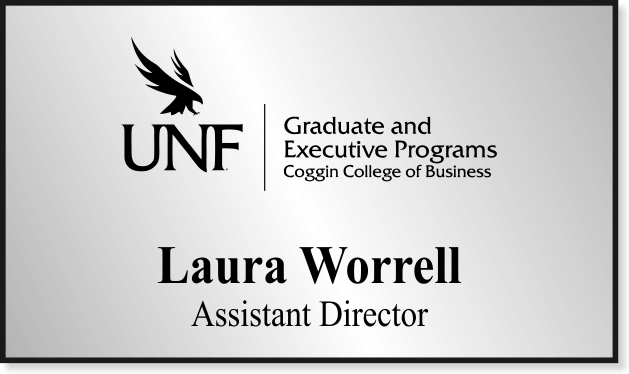 UNF Coggin College of Business - Silver Name Tag