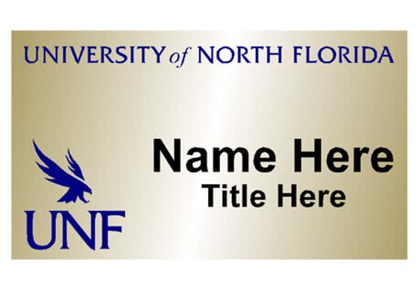 UNF Plastic Name Tag - Gold