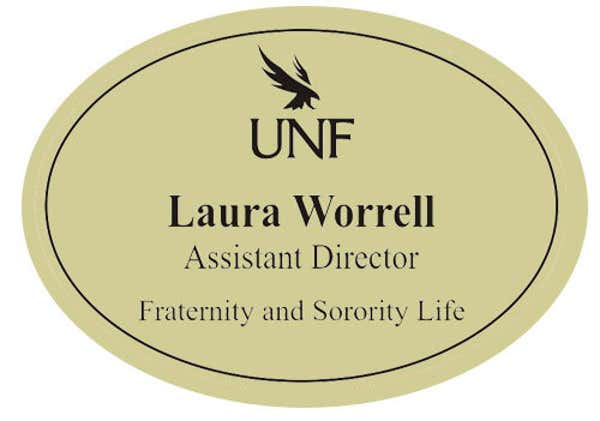 UNF Name Tag - Framed - Gold - Oval