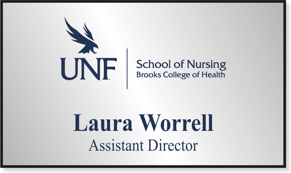 UNF School of Nursing Brooks College of Health - Silver Name Tag