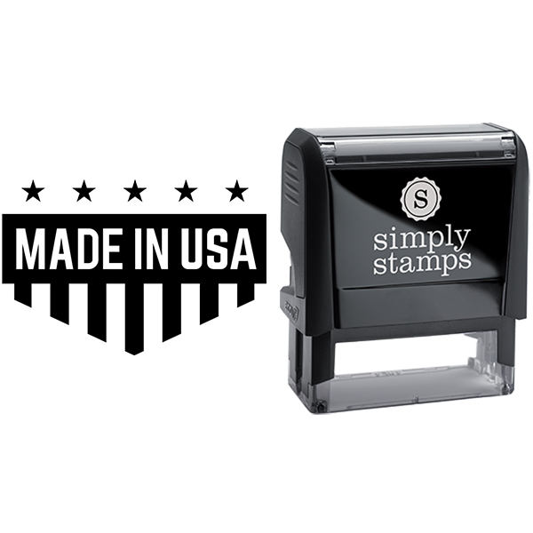 Shield Shape Made in USA Business Stamp
