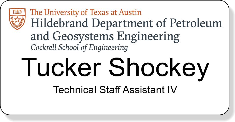 University of Texas Hildebrand Department Name Tag