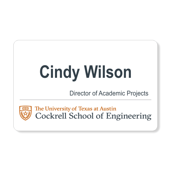 University of Texas Cockrell School of Engineering Badge with Title
