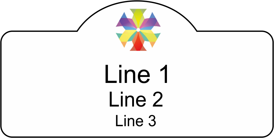 Crest Shaped UV Printed Name Tag