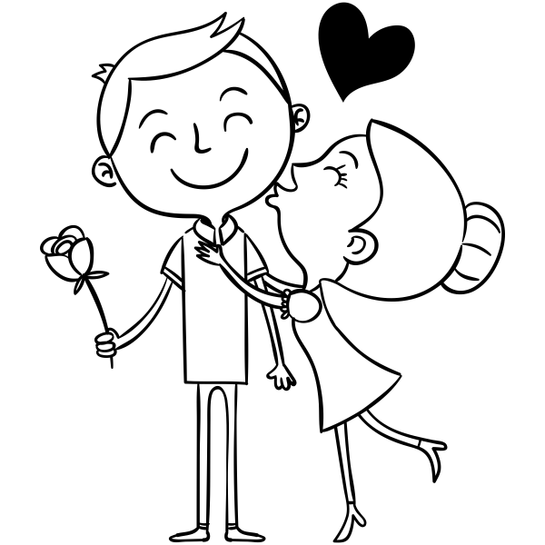 Couple Kissing Valentines Day Craft Stamp