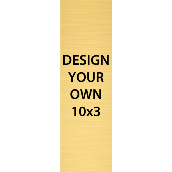 Vertical Engraved Heavy Brass Signs 10" x 3"