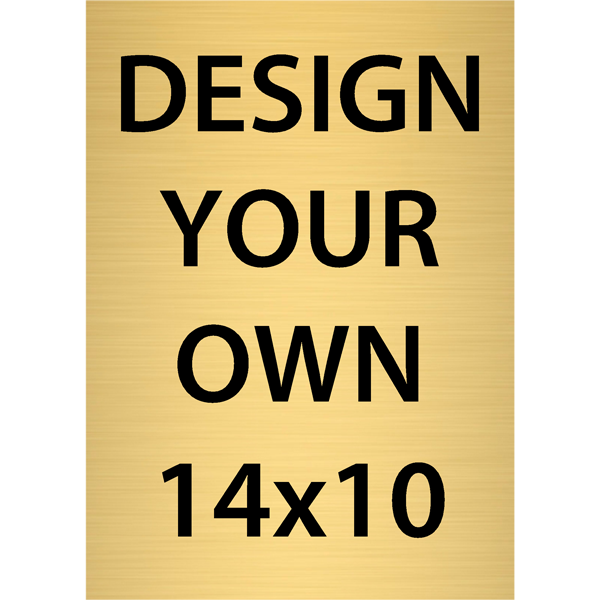 Vertical Engraved Heavy Brass Signs 14" x 10"