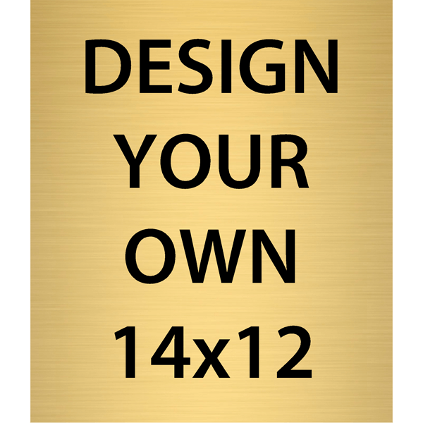 Vertical Engraved Heavy Brass Signs 14" x 12"