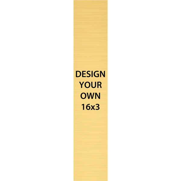 Vertical Engraved Heavy Brass Signs 16" x 3"