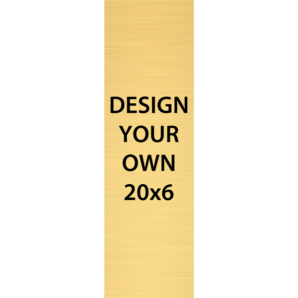 Vertical Engraved Heavy Brass Signs 20" x 6"