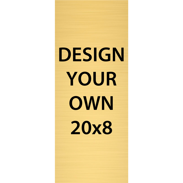 Vertical Engraved Heavy Brass Signs 20" x 8"