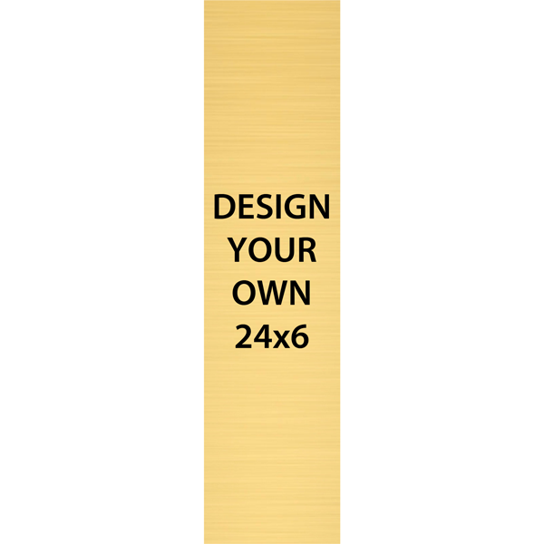 Vertical Engraved Heavy Brass Signs 24" x 6"
