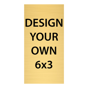 Vertical Engraved Heavy Brass Signs 6" x 3"