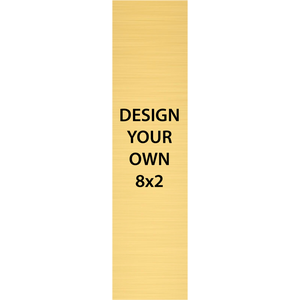 Vertical Engraved Heavy Brass Signs 8" x 2"