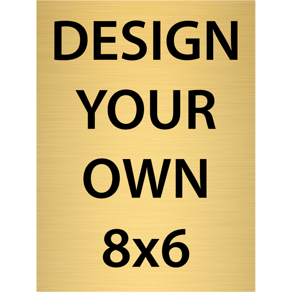 Vertical Engraved Heavy Brass Signs 8" x 6"