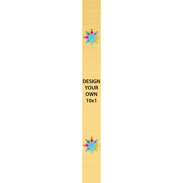 Vertical Full Color Brass Signs 10" x 1"