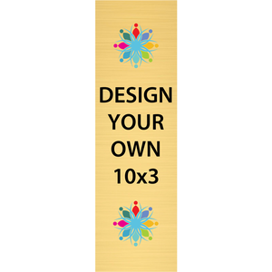 Vertical Full Color Brass Signs 10" x 3"