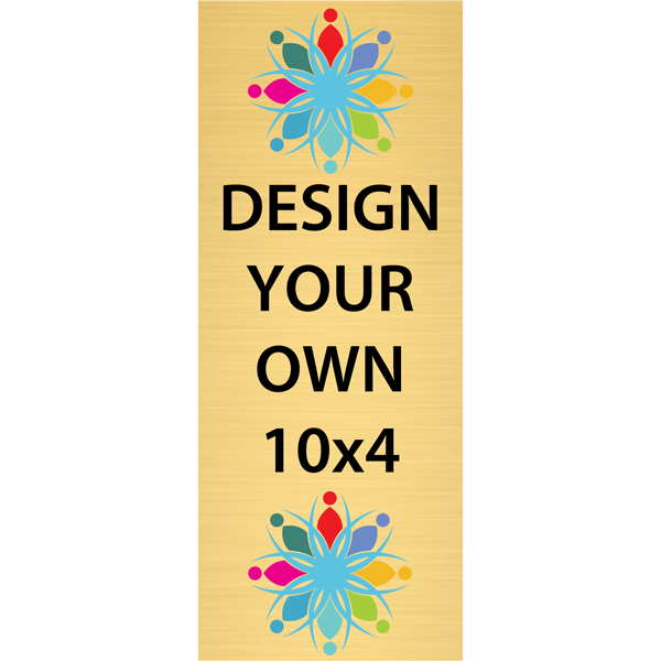 Vertical Full Color Brass Signs 10" x 4" Vertical Full Color Brass Signs 10" x 4"