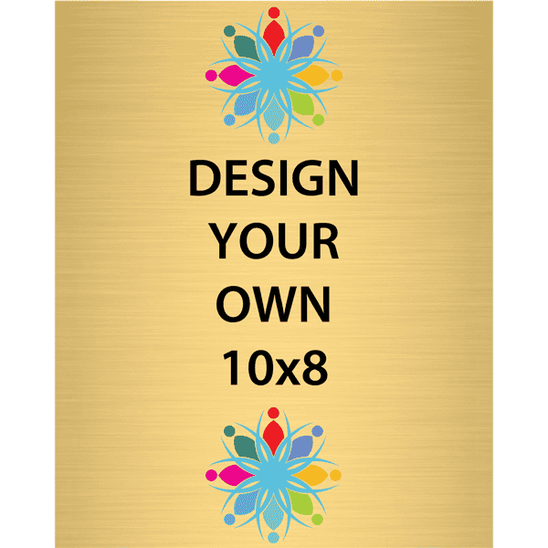 Vertical Full Color Brass Signs 10" x 8"