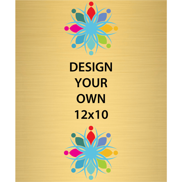 Vertical Full Color Brass Signs 12" x 10"
