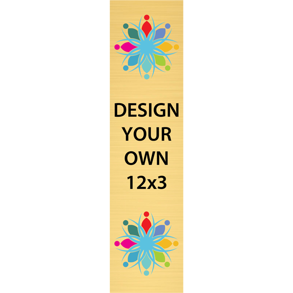 Vertical Full Color Brass Signs 12" x 3"