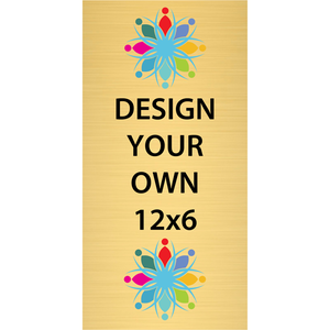 Vertical Full Color Brass Signs 12" x 6"