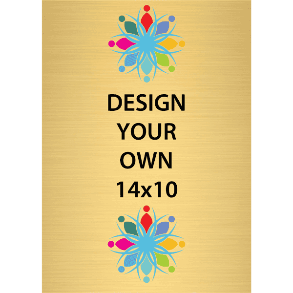 Vertical Full Color Brass Signs 14" x 10"