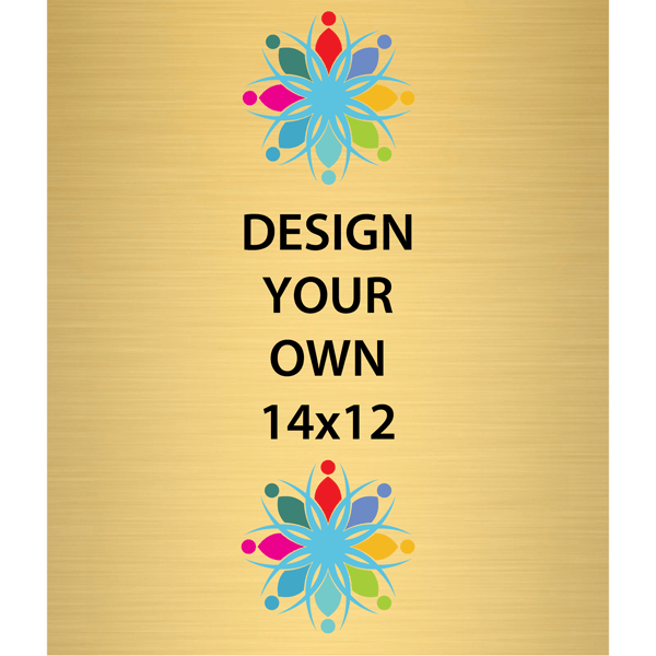 Vertical Full Color Brass Signs 14" x 12"