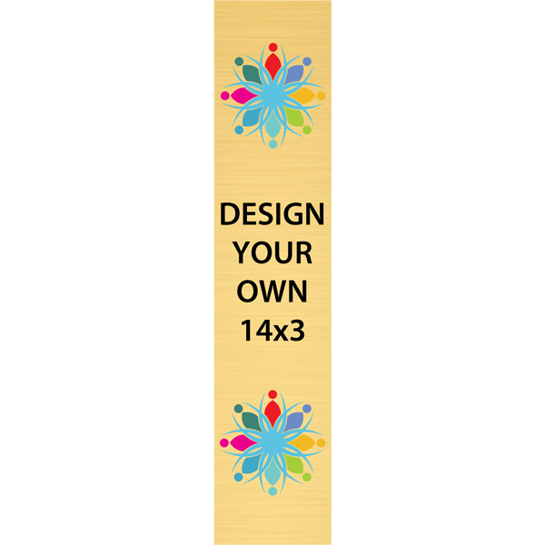 Vertical Full Color Brass Signs 14" x 3" Vertical Full Color Brass Signs 14" x 3"