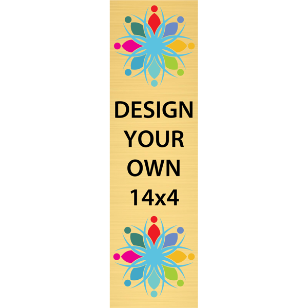 Vertical Full Color Brass Signs 14" x 4" Vertical Full Color Brass Signs 14" x 4"