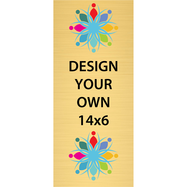 Vertical Full Color Brass Signs 14" x 6"