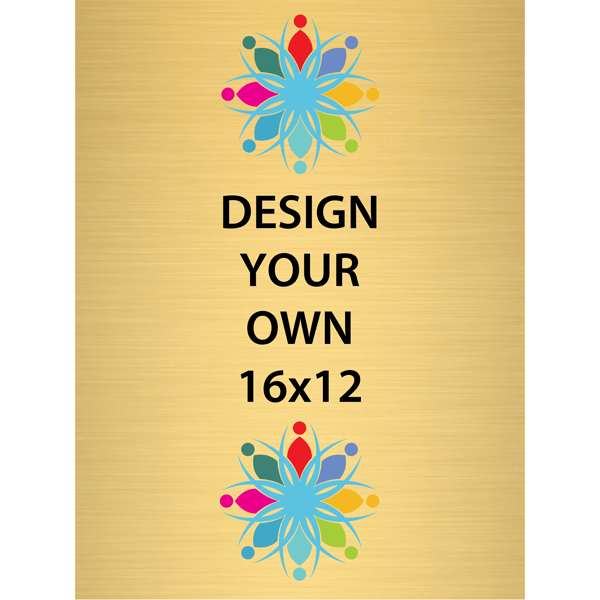 Vertical Full Color Brass Signs 16" x 12"