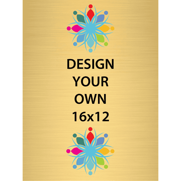 Vertical Full Color Brass Signs 16" x 12"