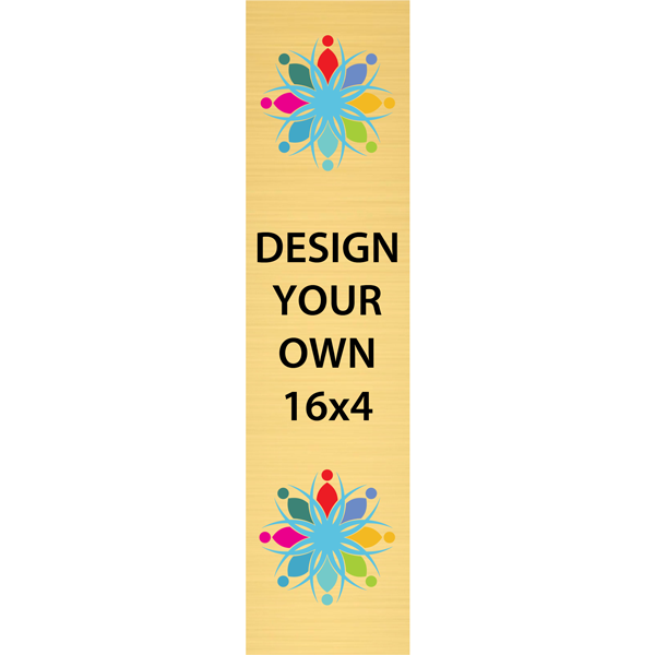 Vertical Full Color Brass Signs 16" x 4"