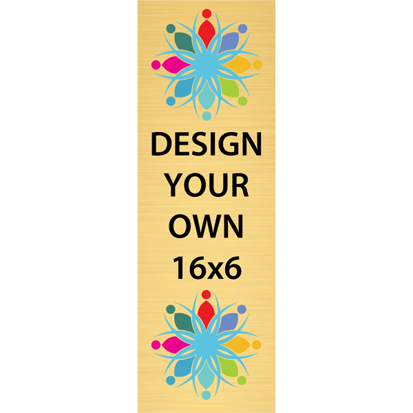 Vertical Full Color Brass Signs 16" x 6" Vertical Full Color Brass Signs 16" x 6"
