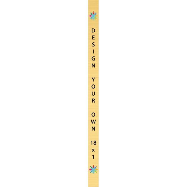 Vertical Full Color Brass Signs 18" x 1"