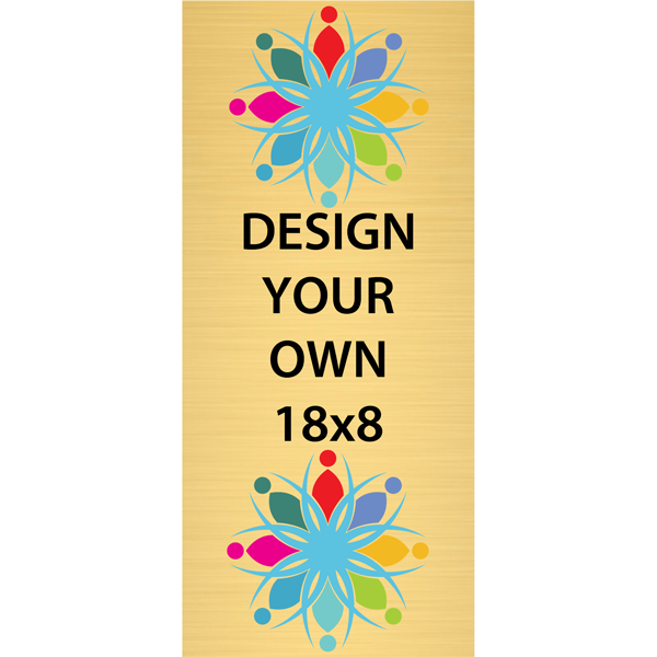Vertical Full Color Brass Signs 18" x 8" Vertical Full Color Brass Signs 18" x 8"
