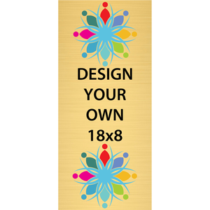Vertical Full Color Brass Signs 18" x 8"