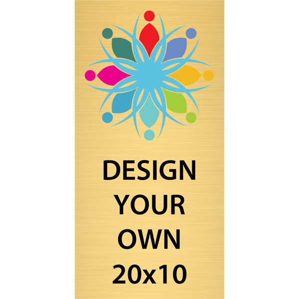 Vertical Full Color Brass Signs 20" x 10"
