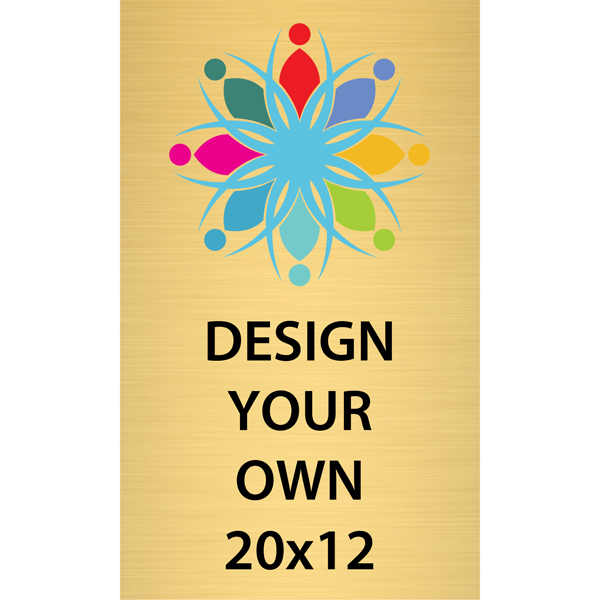 Vertical Full Color Brass Signs 20" x 12"