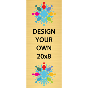 Vertical Full Color Brass Signs 20" x 8"