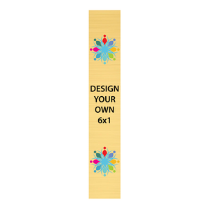 Vertical Full Color Brass Signs 6" x 1"
