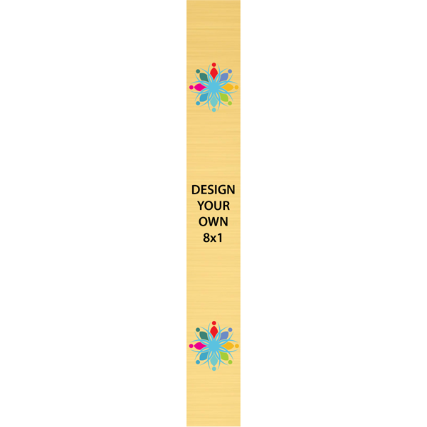 Vertical Full Color Brass Signs 8" x 1"