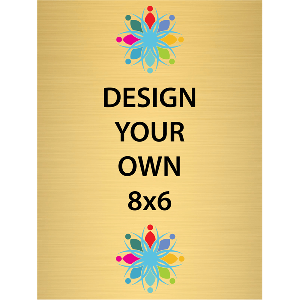 Vertical Full Color Brass Signs 8" x 6" Vertical Full Color Brass Signs 8" x 6"