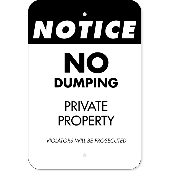 Vertical Private Dump Violators Prosecuted Sign
