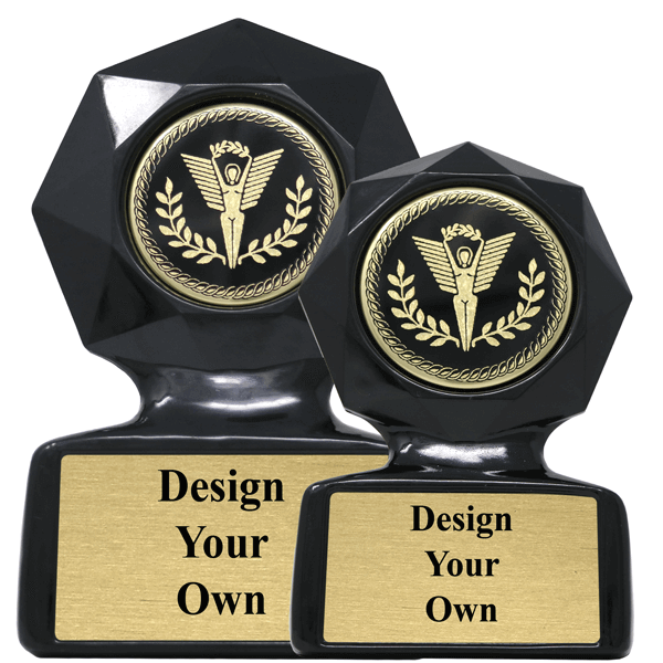 Design Your Own Black Star Sculpted Victory Trophy Award