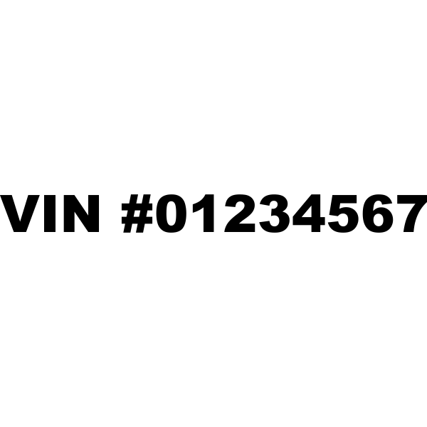 VIN Number Vinyl Lettering Decal